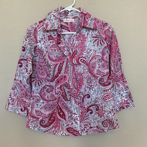 Coldwater creek pink paisley blouse size PXS (4)